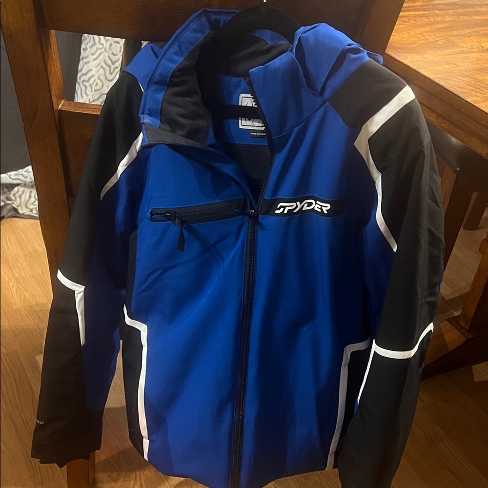 Spyder Boys Dynamic Blue and Black Ski Jacket